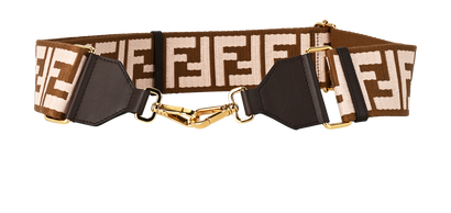 Fendi FF Bag Strap, &pound;290, Accessories, Brown/Pink, Fabric, Front view